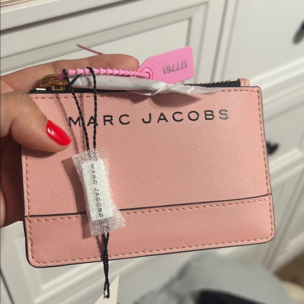 NWT Marc Jacobs Saffiano Leather Top Zip Card Holder Rose Pink M0015056 - Picture 7 of 8